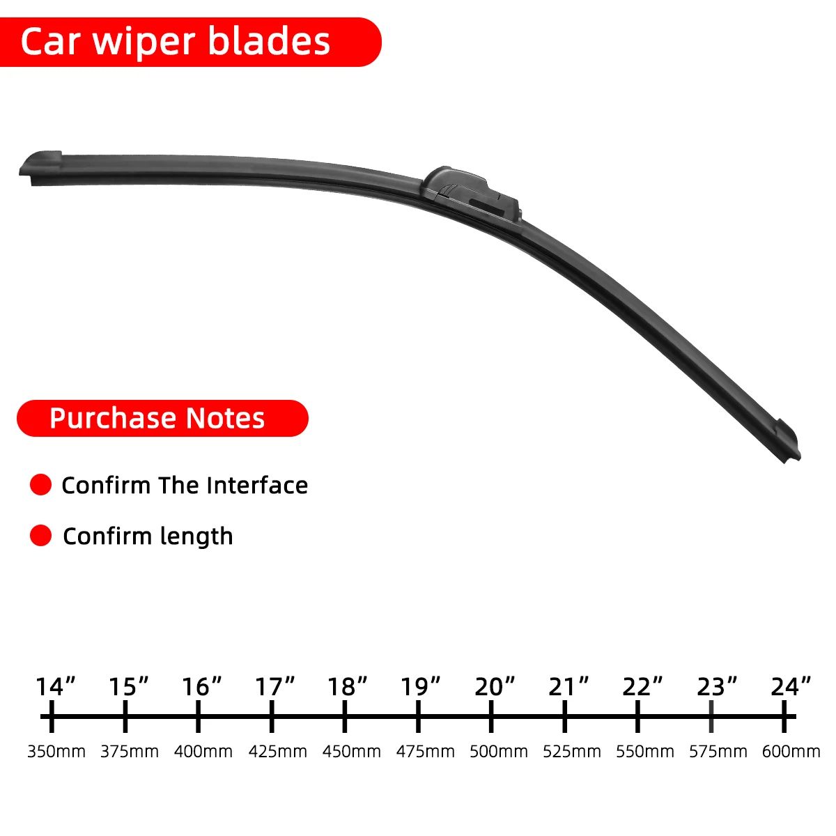 Universal Car Windshield Wiper Blades Hook Compatible Frameless Bracketless Soft Rubber Wiper For S 4