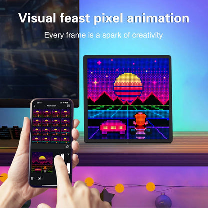 LED Pixel Display Matrix Panel Programmable Pixel Art Display With Bluetooth App Control Creative A 3