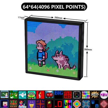 LED Pixel Display Matrix Panel Programmable Pixel Art Display With Bluetooth App Control Creative A 6