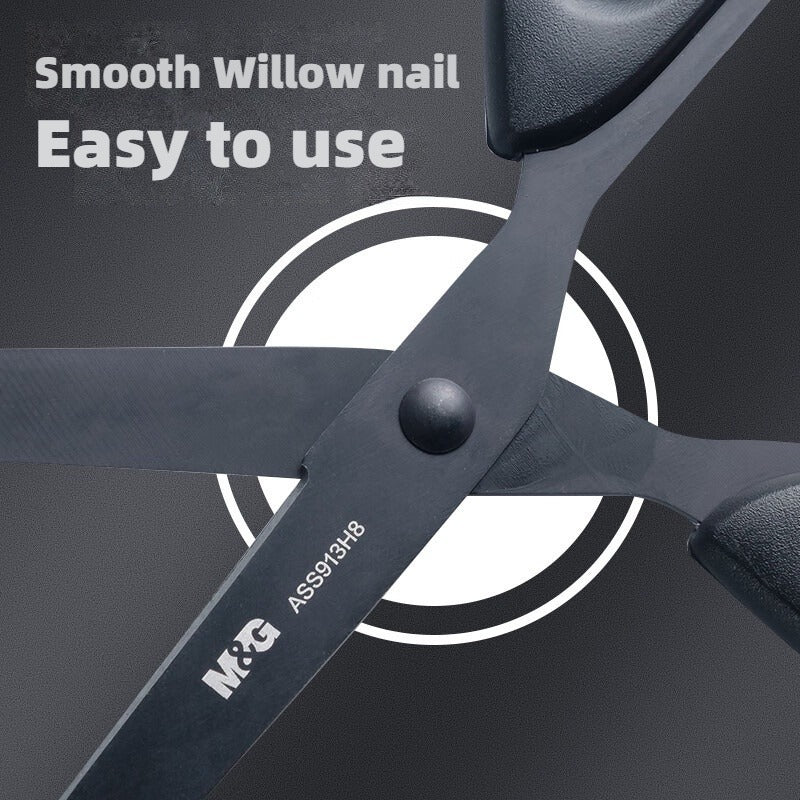 Premium 160mm Stainless Steel Scissors,M&G Black Blade Office Household Scissors Glue Resistant,Heavy Duty Cutting Tool