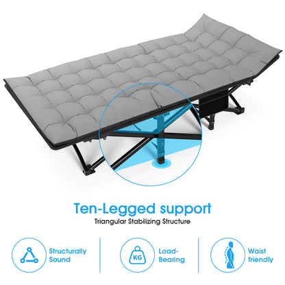 Heavy Duty Folding Camping Cot Portable Outdoor Bed For Adults Ideal For Festivals Beach RV And Hom