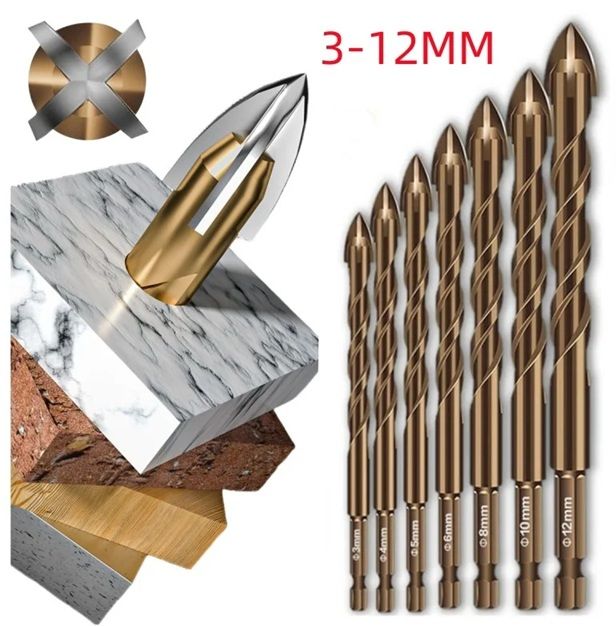 ProBore MultiSurface Masonry  Tile Drill Bit Set 3mm12mm Hex Shank 1
