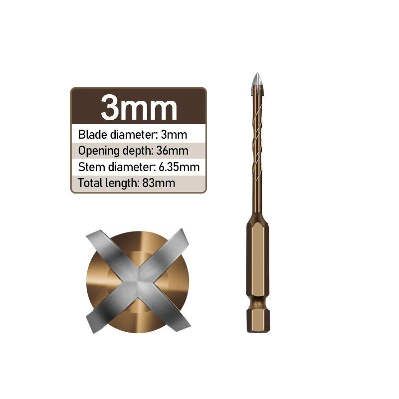 ProBore MultiSurface Masonry  Tile Drill Bit Set 3mm12mm Hex Shank 4