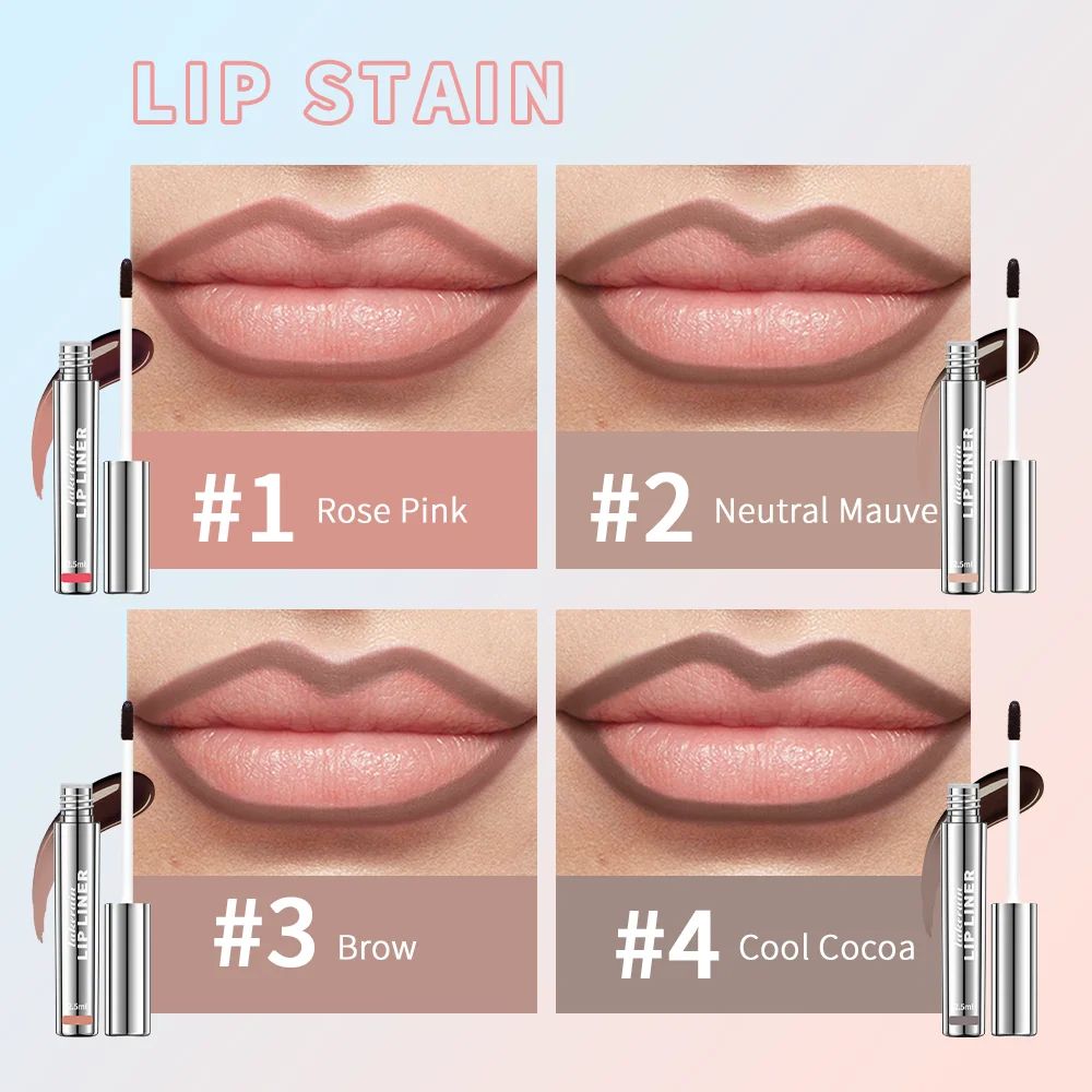 Peel Off Lip Liner Waterproof TransferProof Lipstick Tattoo Long Lasting Matte Velvet Lip Tint Set  3