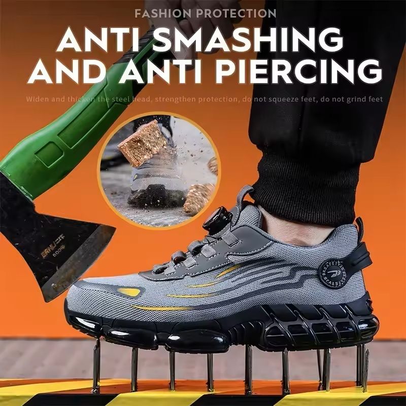 Mens Rotating Button Safety Shoes With Steel Toe Protection 4