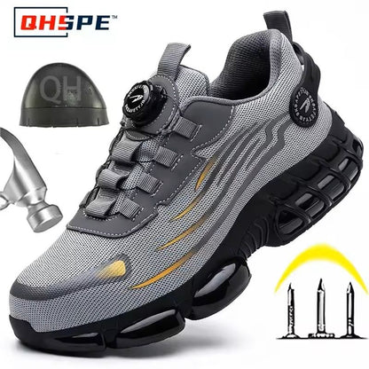 Men's Rotating Button Safety Shoes with Steel Toe Protection