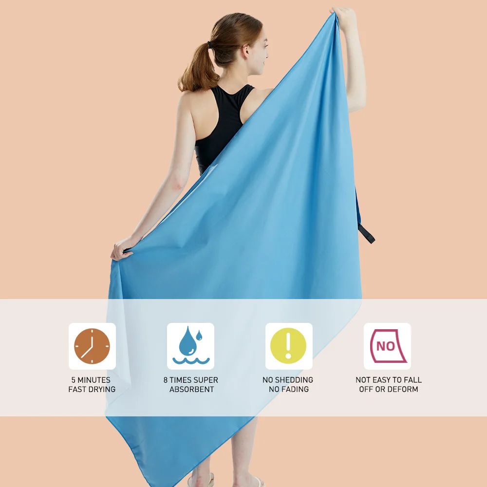 Quick Dry Microfiber Travel  Sports Towel Sandproof Soft  Light For Swim Gym Yoga 4
