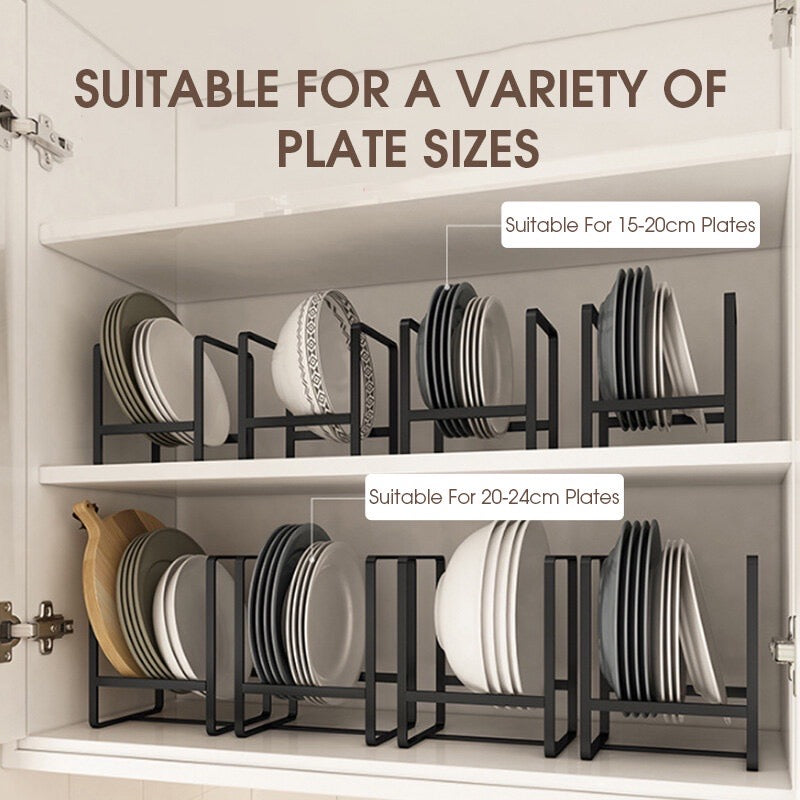 Space Saving Dish Rack Kitchen Cabinet Plate Storage Organizer With Drainage Desktop Dinner Plate P 1