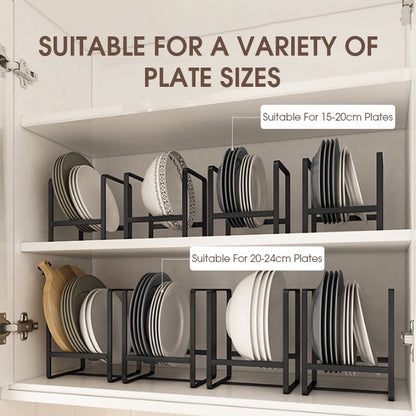 Space Saving Dish Rack Kitchen Cabinet Plate Storage Organizer With Drainage Desktop Dinner Plate P 1