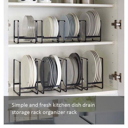 Space Saving Dish Rack Kitchen Cabinet Plate Storage Organizer With Drainage Desktop Dinner Plate P 5