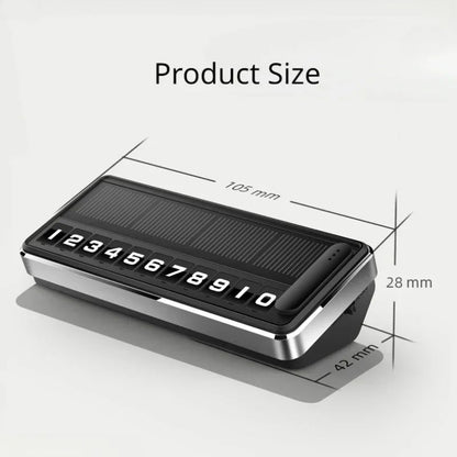 Solar Car Phone Number Plate LED Lighting Temporary Parking Card With Hidden Plates  Multiple Numbe 5