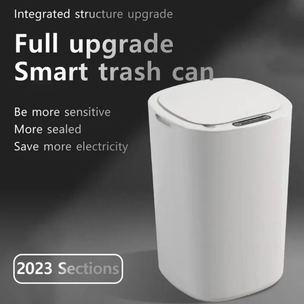 Automatic Smart Sensing Trash Can Electric Touchless White Waste Bin Waterproof for Kitchen & Bathroom