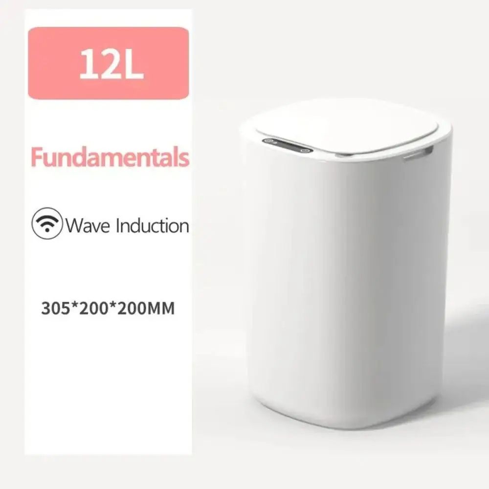 Automatic Smart Sensing Trash Can Electric Touchless White Waste Bin Waterproof For Kitchen  Bathro 5