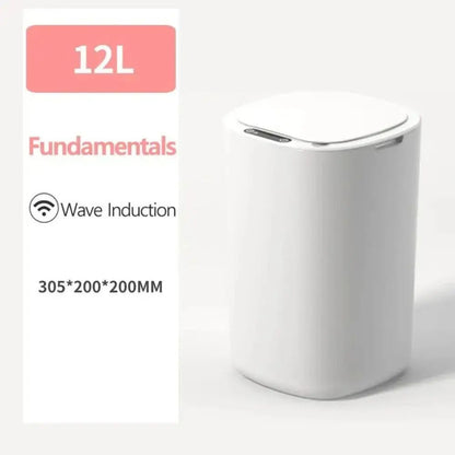 Automatic Smart Sensing Trash Can Electric Touchless White Waste Bin Waterproof For Kitchen  Bathro 5