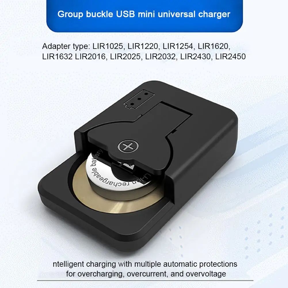 Universal Mini Button Battery Charger With LED Light Portable Coin Cell Charger 2