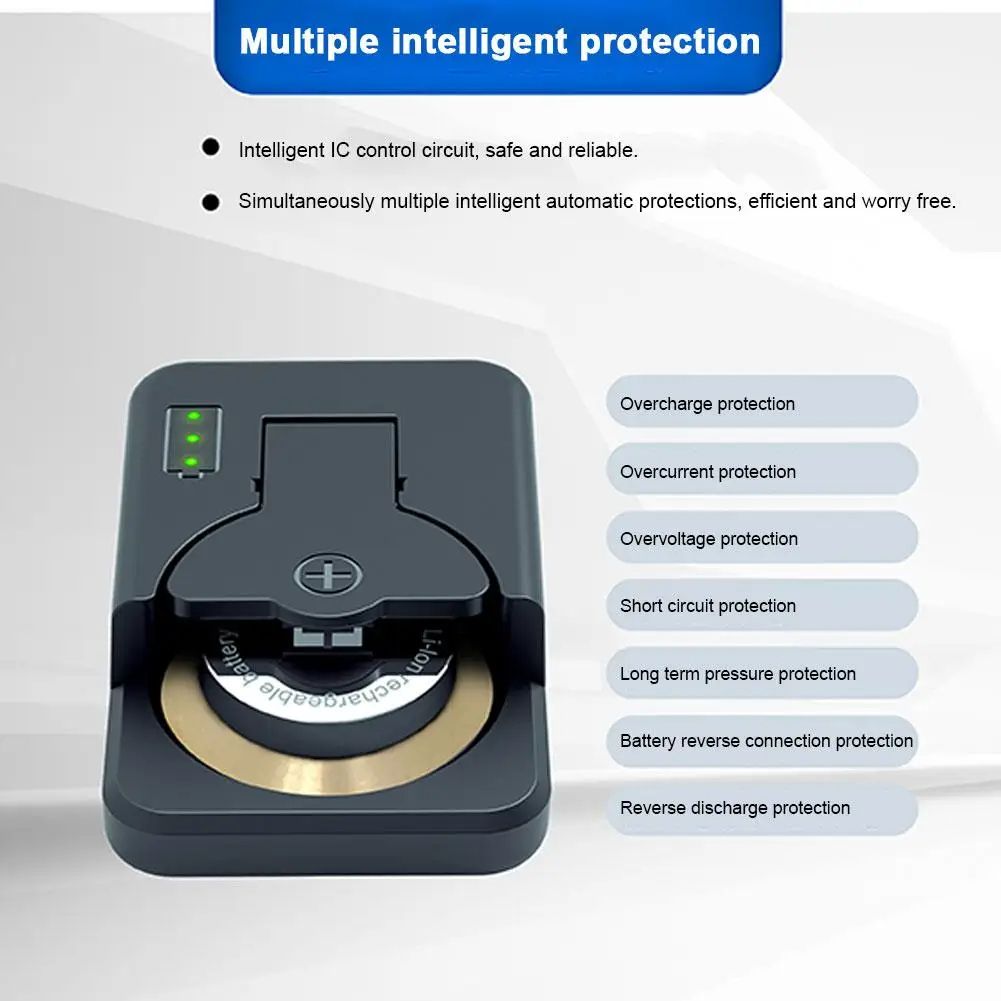 Universal Mini Button Battery Charger With LED Light Portable Coin Cell Charger 4