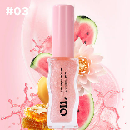 Fruit Honey Essence Lip Oil, Sexy Plump Lip Jelly with Strawberry Tint, Waterproof & Moisturizing Lip-gloss
