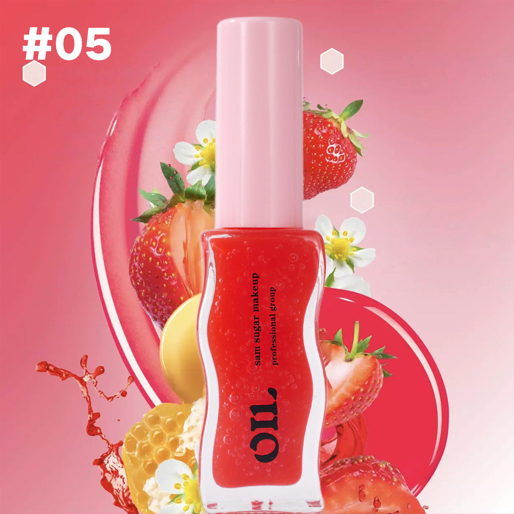 Fruit Honey Essence Lip Oil, Sexy Plump Lip Jelly with Strawberry Tint, Waterproof & Moisturizing Lip-gloss