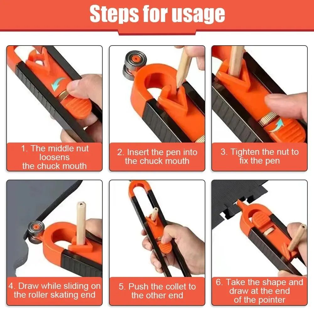 Profile Scribing Ruler  Adjustable Locking Contour Gauge For Precise Woodworking Measuring And Shap 4