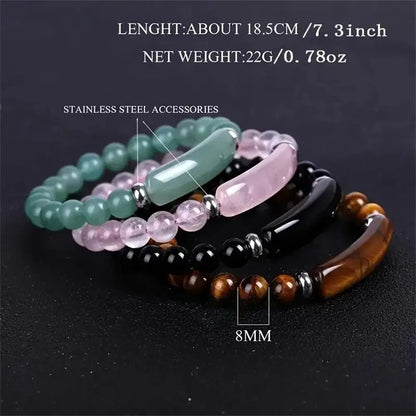 Healing Handmade Stone Bracelet Turquoise Malachite Gemstone Crystal Rough Bracelet For Energy Bala 1