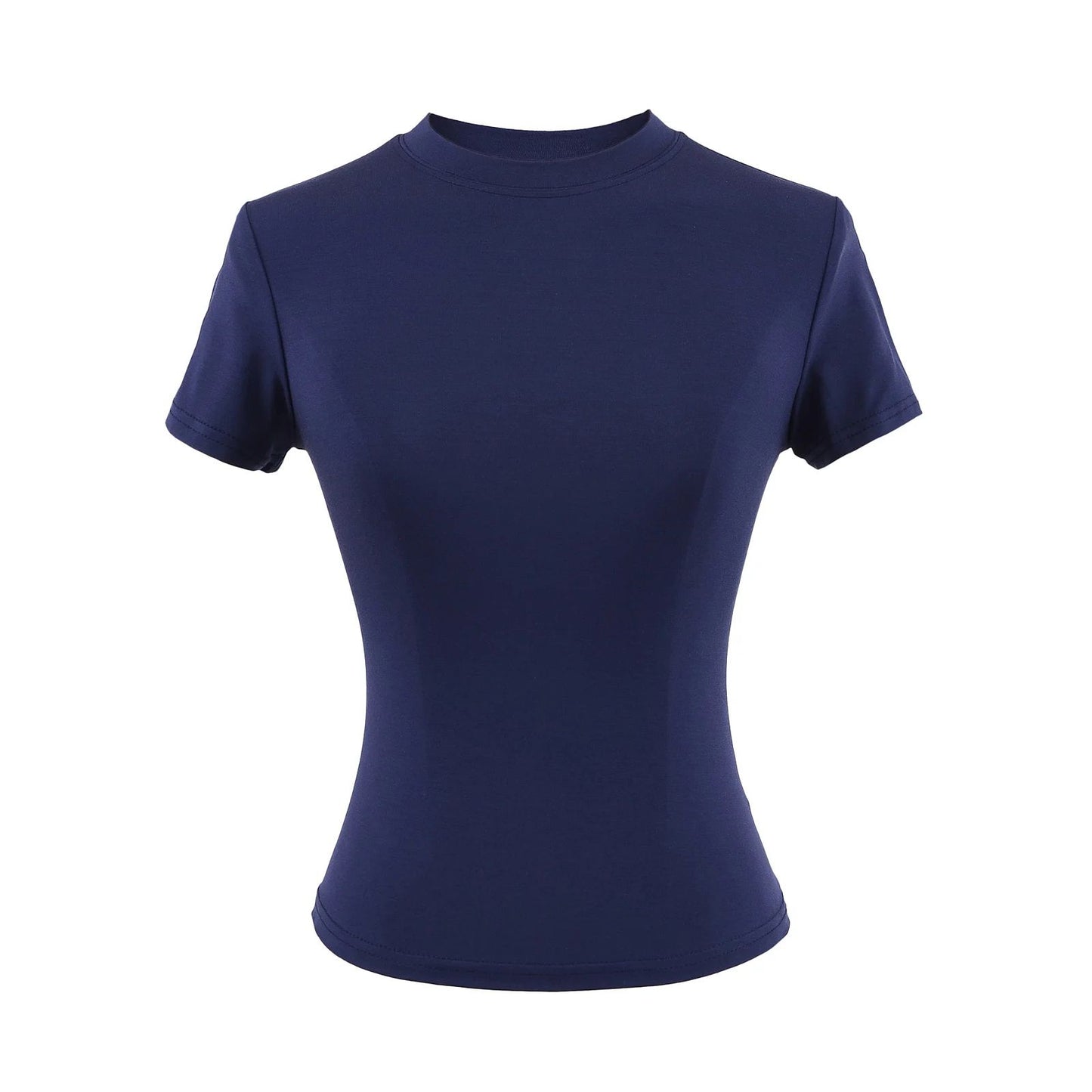 Slim Casual T Shirt Solid Short Sleeve Women Top HighQuality Fashion Trend 5