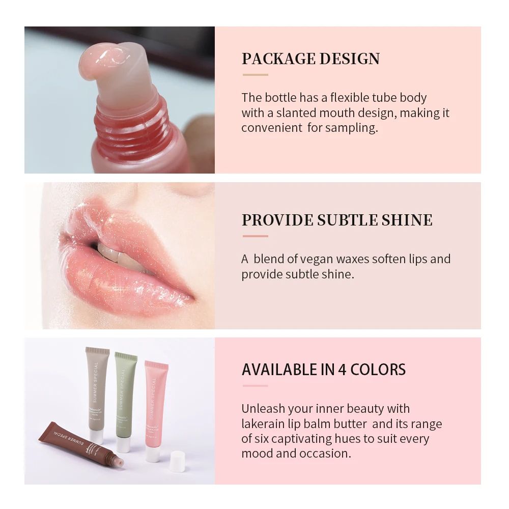 Summer Lip Balm Moisturizing Mirror Lip Gloss With Vanilla Mint Iced Coffee Cake Scent Transparent  1