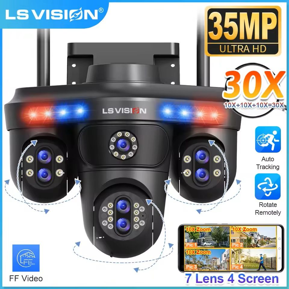 Outdoor 35MP Wireless PTZ Security Camera with 10X Zoom and Auto Tracking
