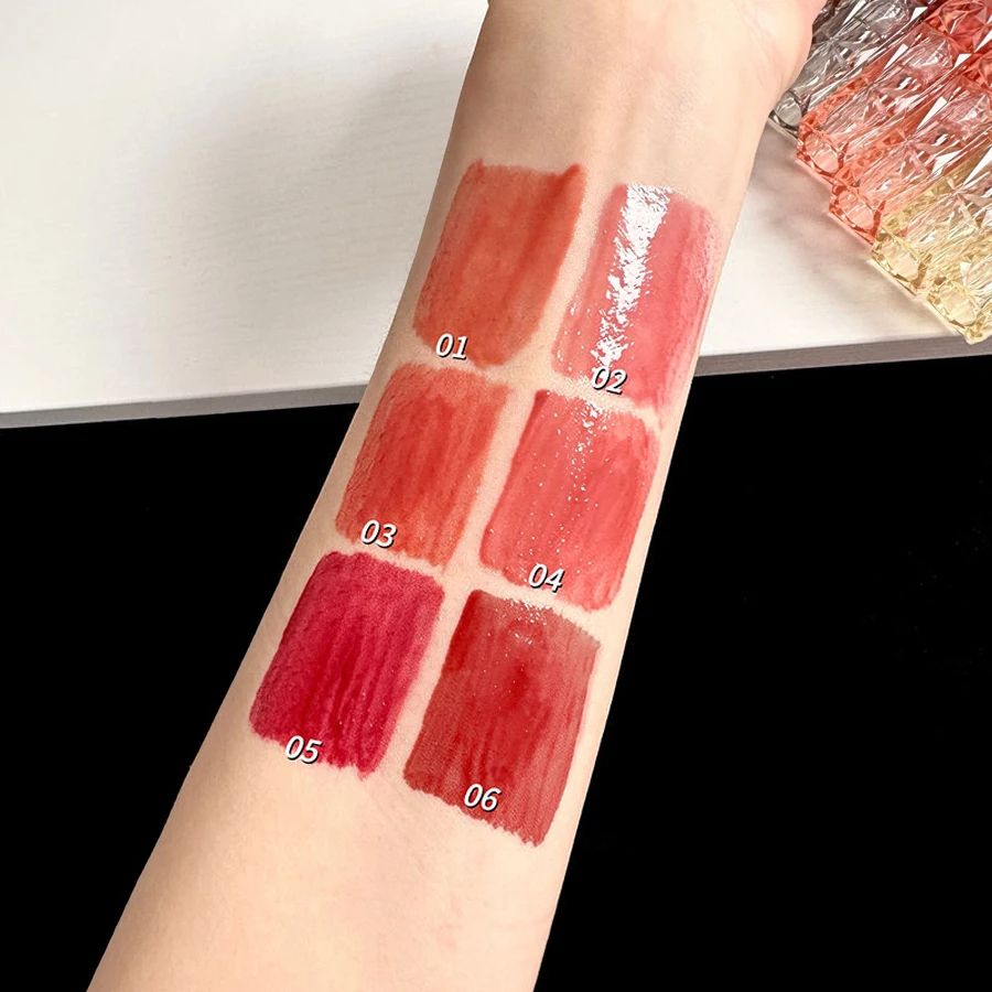 Long lasting Waterproof Mirror Lip Gloss, Transparent Glass Shine, Easy Halo-Dyeing, Moisturizing Color Cosmetics