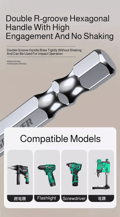 ToughBore Eccentric Tile  Concrete Drill Bit With UltraHard Sawtooth Blade 6