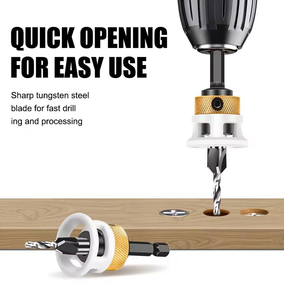 Adjustable Countersink Drill Bit Set For Woodworking And Precision Boring 16