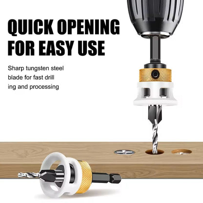 Adjustable Countersink Drill Bit Set For Woodworking And Precision Boring 16