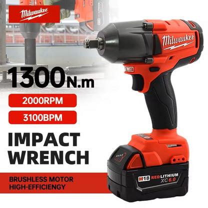 18V Cordless Impact Wrench with 1300Nm Torque and Brushless Motor