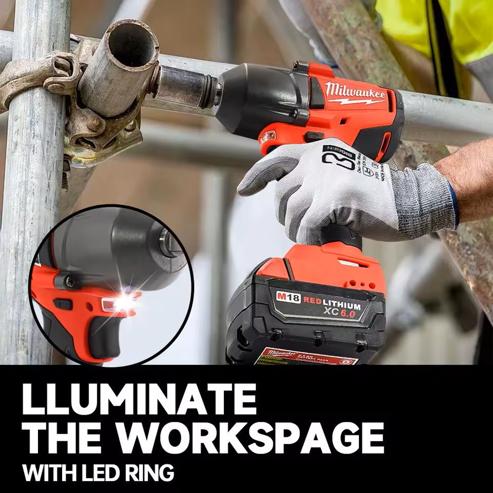 18V Cordless Impact Wrench With 1300Nm Torque And Brushless Motor 2