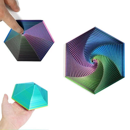 Portable 3D Printed Fractal Fidget Hexagon Sensory AntiStress Toy Desktop Ornament Visual Kid Toy F 1