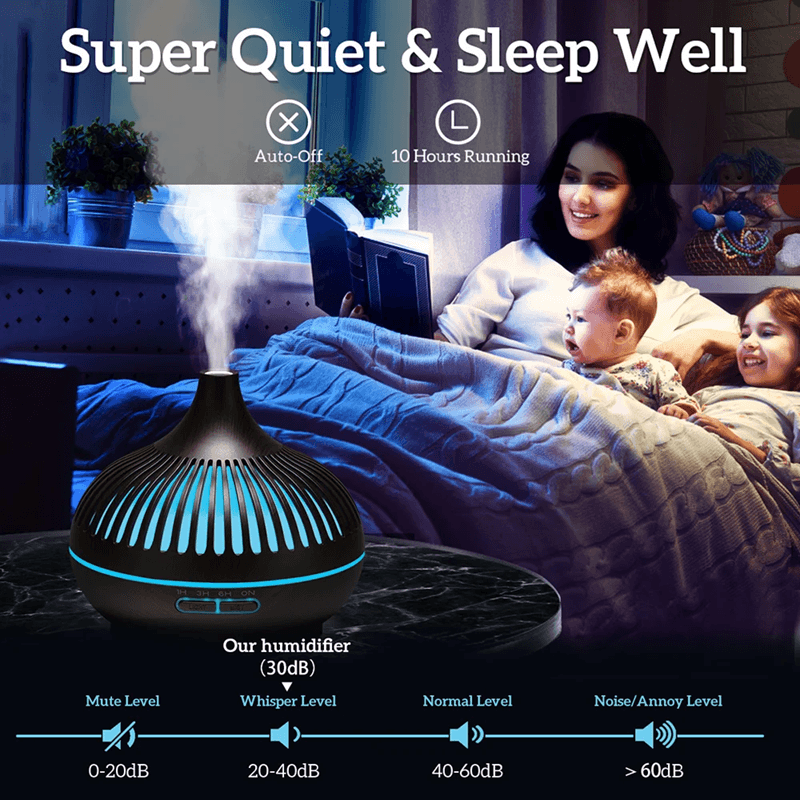 ZenMist 500ML Ultrasonic Essential Oil Diffuser With Remote Control  LED Light 1