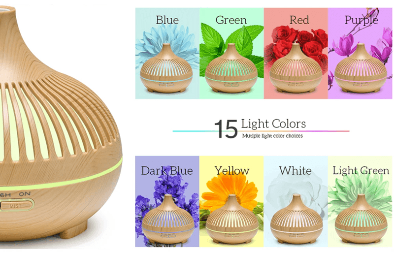 ZenMist 500ML Ultrasonic Essential Oil Diffuser With Remote Control  LED Light 6