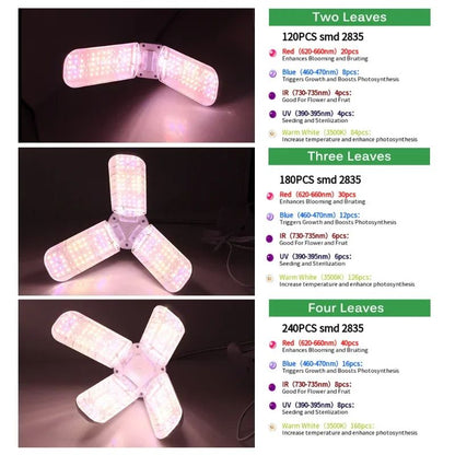 Full Spectrum Bulb Grow Light Foldable Phyto Lamp For Indoor Plants Bloom  Flowering LED Grow Lamp  1