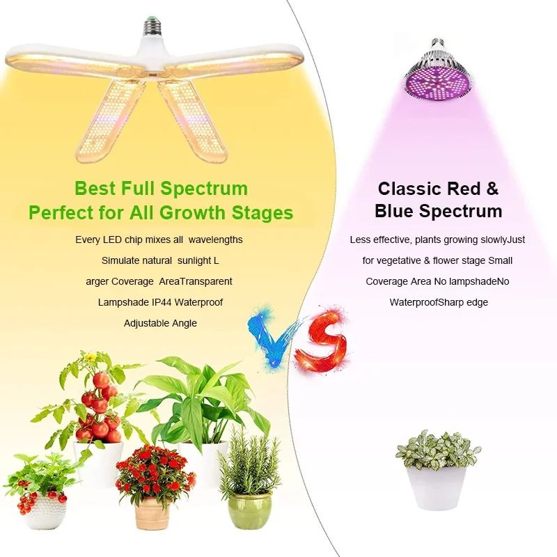 Full Spectrum Bulb Grow Light Foldable Phyto Lamp For Indoor Plants Bloom  Flowering LED Grow Lamp  3