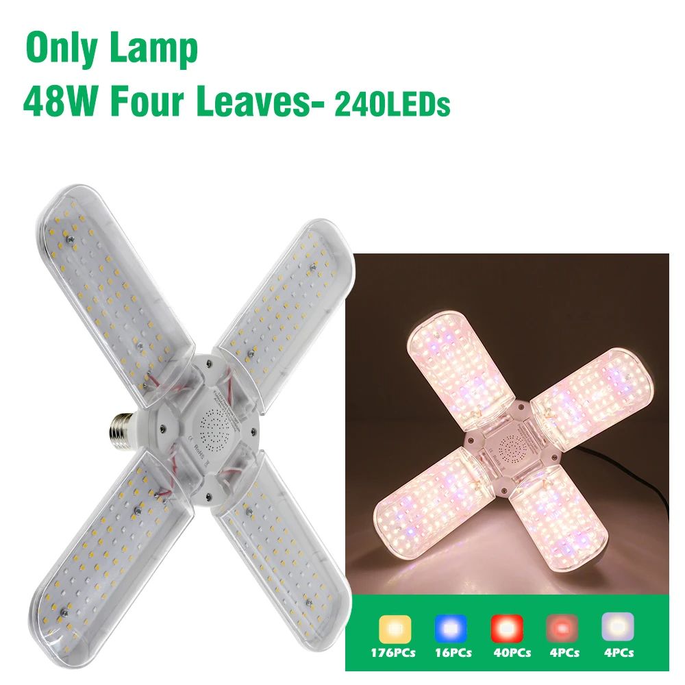 Full Spectrum Bulb Grow Light Foldable Phyto Lamp For Indoor Plants Bloom  Flowering LED Grow Lamp  8