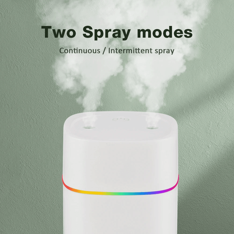 GlowMist 600ML USB Cool Mist Humidifier  Essential Oil Diffuser With Night Light 1