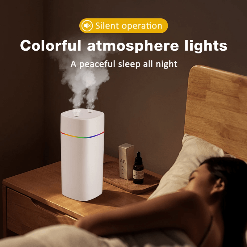GlowMist 600ML USB Cool Mist Humidifier  Essential Oil Diffuser With Night Light 3