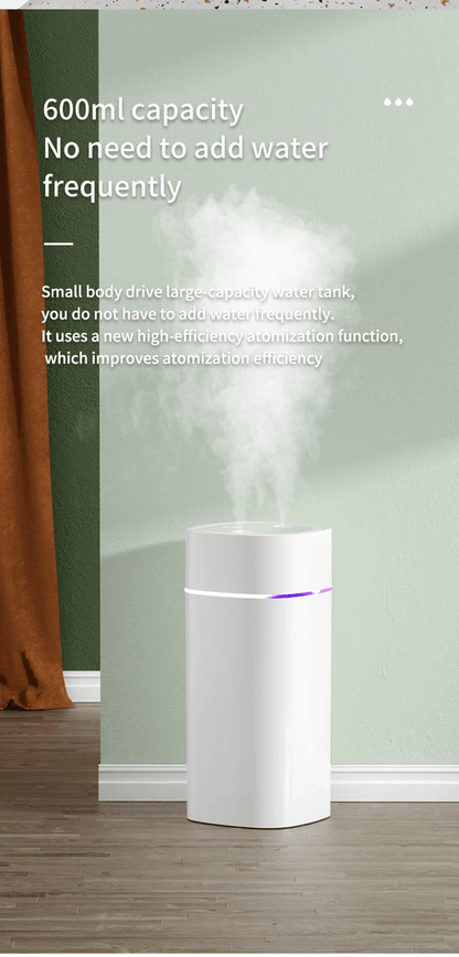 BreezeGlow Dual Nozzle USB Humidifier With Aromatherapy And Ambient Light 4