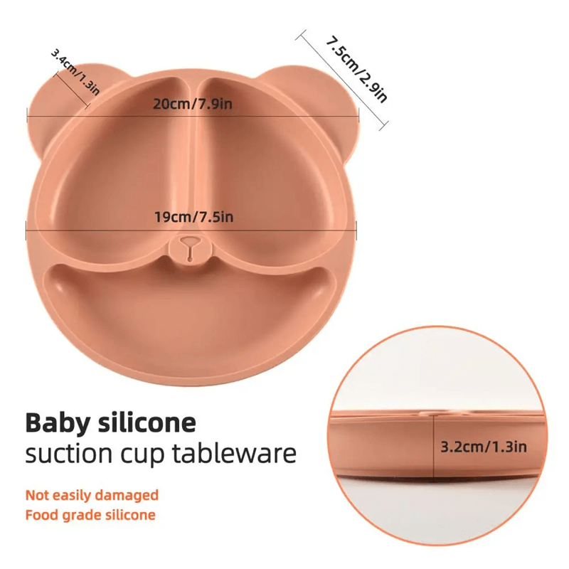 BearGrip Baby Silicone Suction Plate  FallProof BPAFree Feeding Solution 1