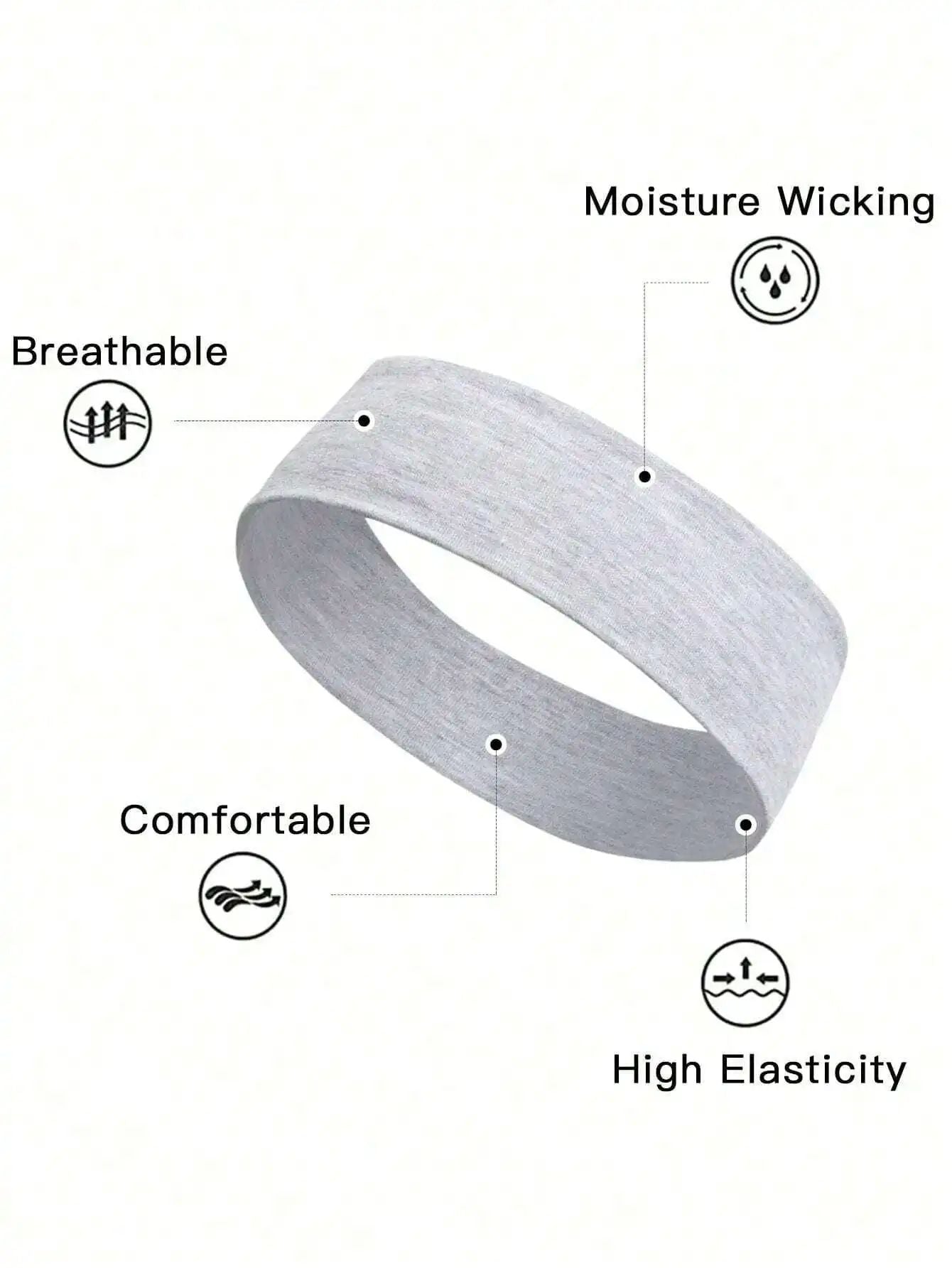 Simple Unisex Headbands SweatAbsorbing For Face Wash Yoga Running Cycling Solid Color  Leopard Prin 3