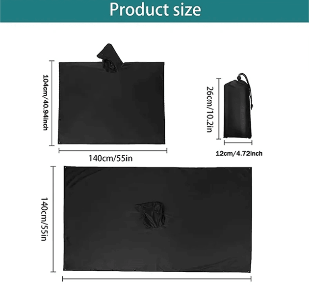 StormShield 3in1 Military Rain Poncho  Waterproof Tent Raincoat  Tarp In One 1