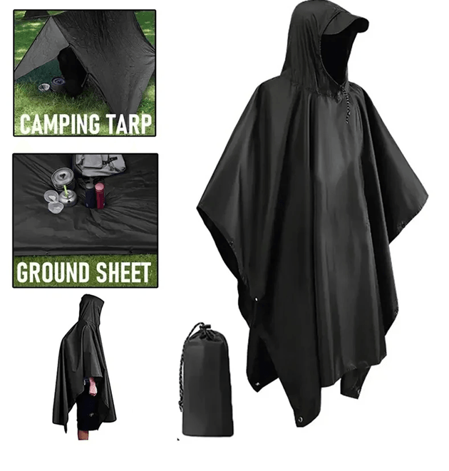 StormShield 3in1 Military Rain Poncho  Waterproof Tent Raincoat  Tarp In One 2