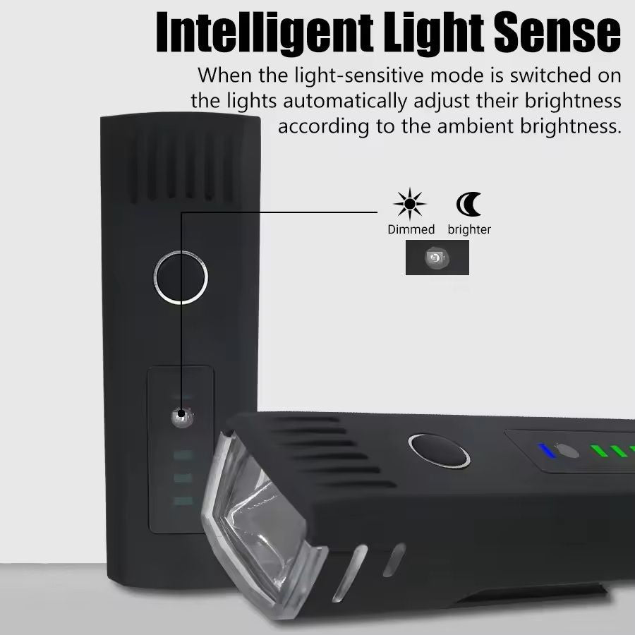 USB Rechargeable Bike Light Set With Smart Sensor And Waterproof Rear Flashlight 1
