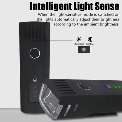 USB Rechargeable Bike Light Set With Smart Sensor And Waterproof Rear Flashlight 1