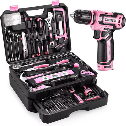 Cordless Drill And Hand Tool Combo Kit With Storage Case And 12V Power Driver 4
