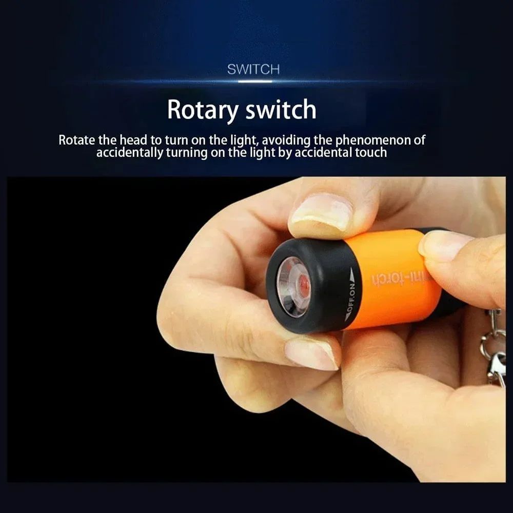 USB Rechargeable LED Keychain Flashlight Waterproof Mini Pocket Torch With Strong Light Outdoor Hik